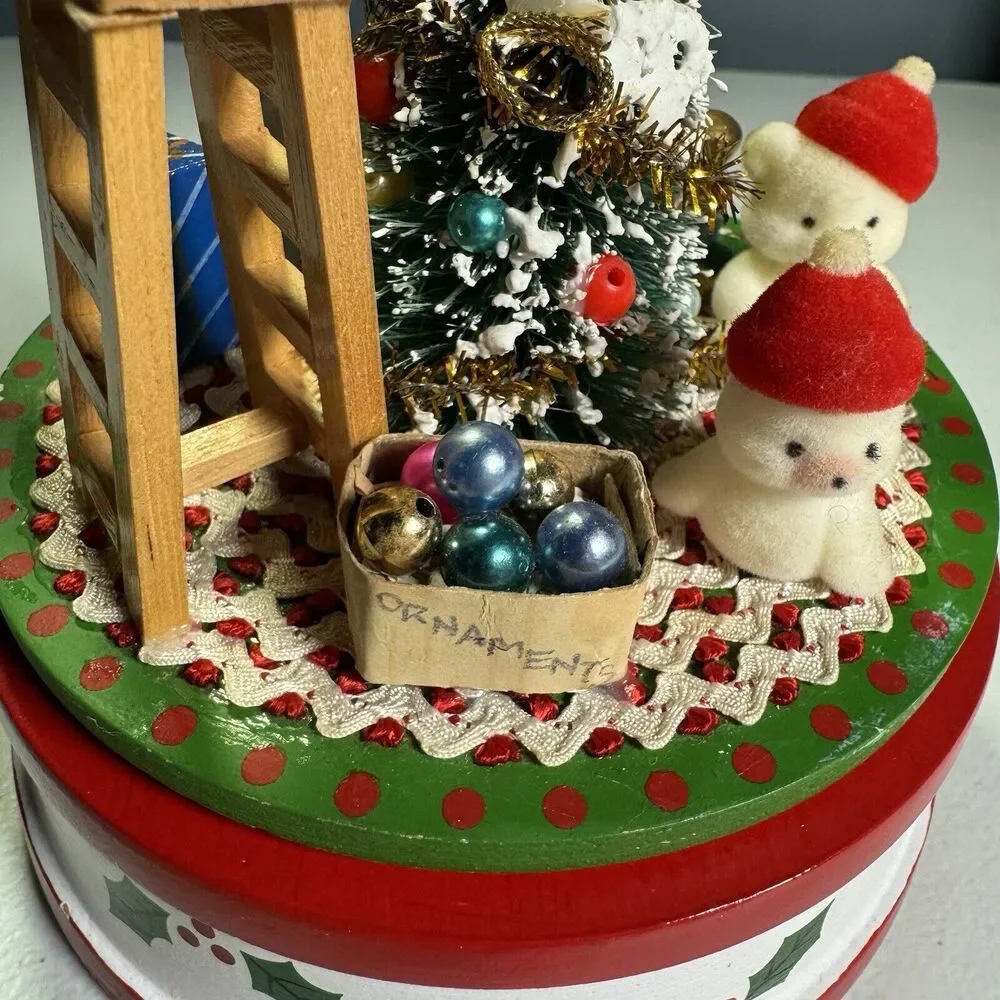 Rare Enesco 1986 X-mas Tree Gifts Revolving Musical | Vintage Christmas‎ #313327